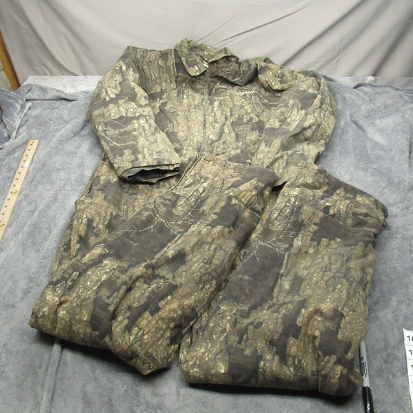 Real Tree Snow Bibs Mens 44x30 Timber Camo‎ Zip Water Resistant Snow Coveralls